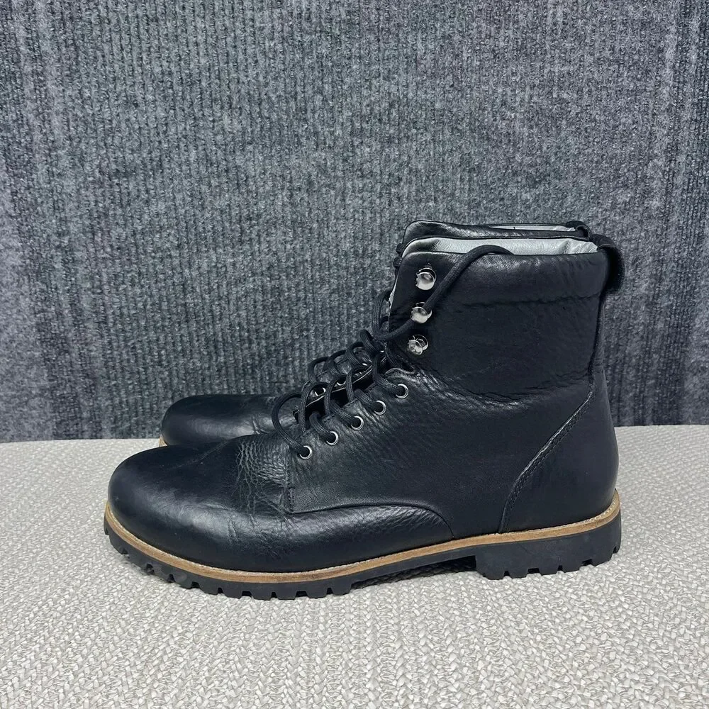 Blackstone Black Leather Lace Up Combat Boogs Mens Size 47 / US 14